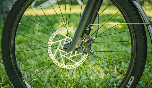 Spaak van het wiel van de Fiido Nomads touring elektrische fiets