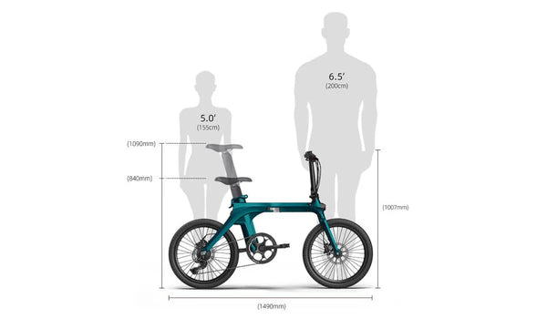 Schema voor het verstellen van het Fiido elektrische fietszadel
