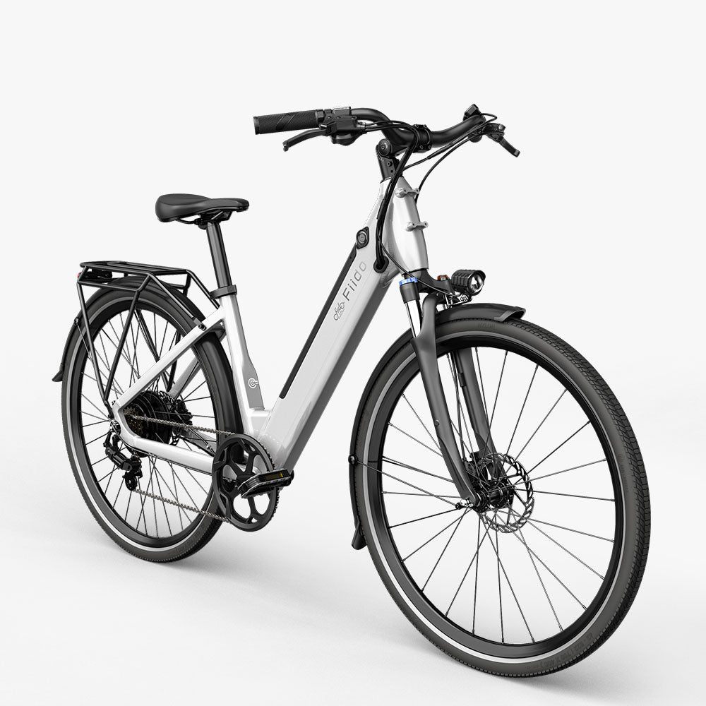 Witte Fiido C11 Stadsfiets E-bike Rechterzijde Weergave