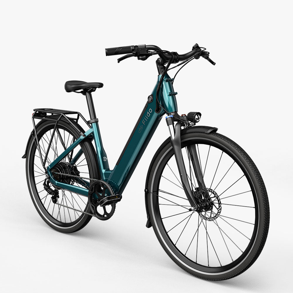 Groene Fiido C11 Stadsfiets E-bike Rechterzijde Weergave