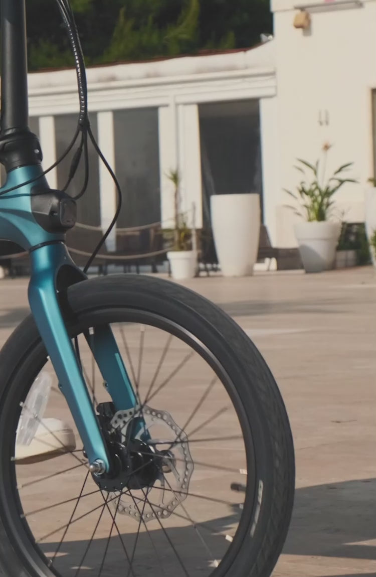 Elektrische Vouwfiets Lage Instap 24 Inch Inklapbaar Stuur Eovolt Evening Groen